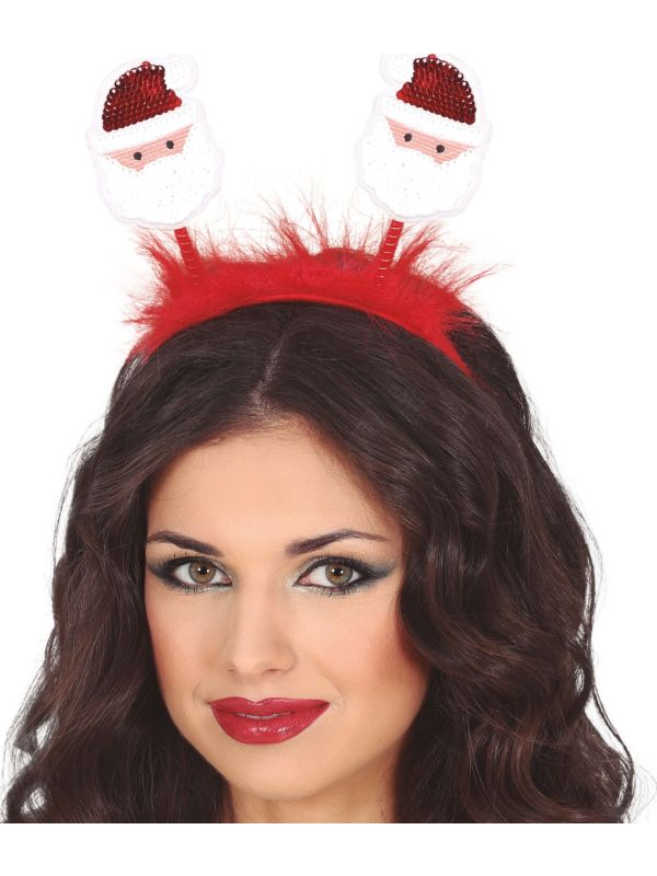 Kerstmannen Haarband Pailletten
