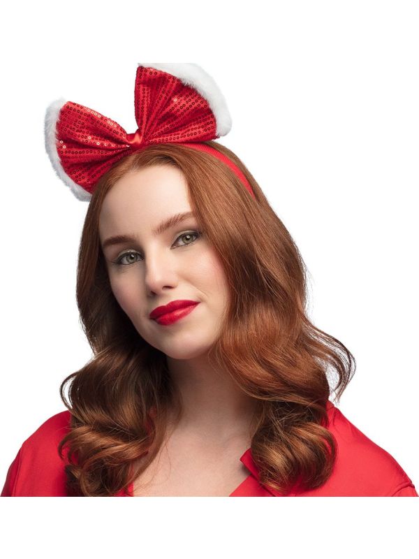 Kerststrik Tiara Didadeem Rood