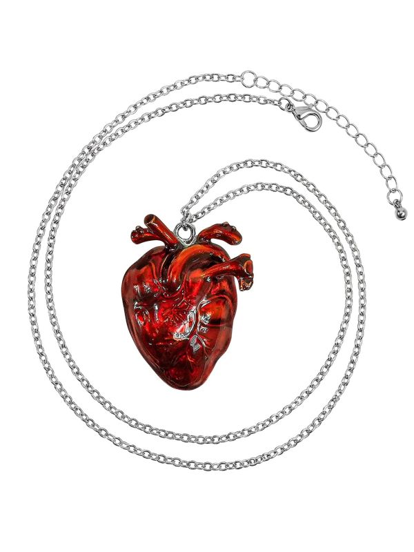 Ketting Zilver met Rood Hart