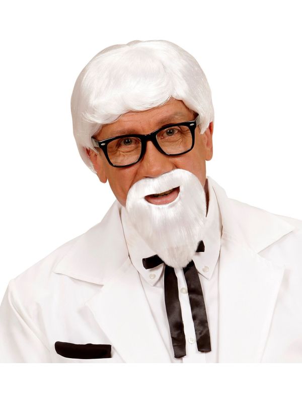 Kfc Directeur Witte Pruik en Baard