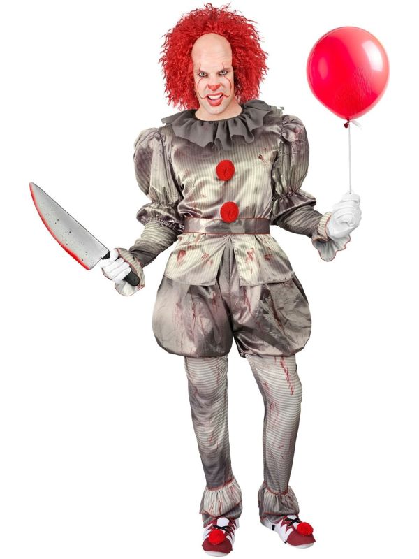 Killer Clown Kostuum Halloween Grijs Heren