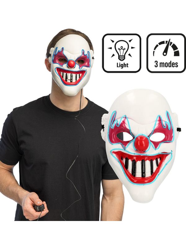 Killer Clown Masker Halloween met LED Verlichting