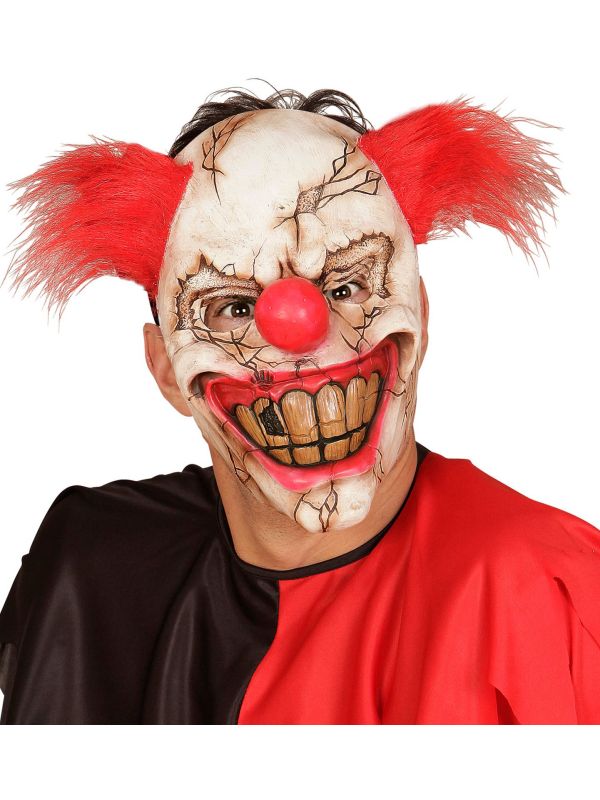 Killer Clown Masker met Rood Haar
