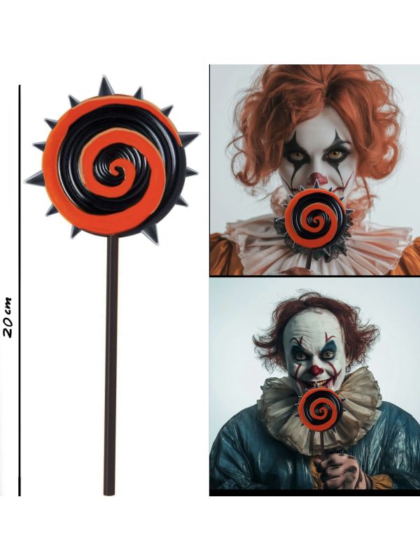 Killerclown Rode Zwarte Nep Lolly 20cm