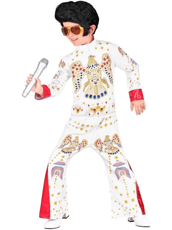 King of Rock & Roll Elvis Kostuum Jongens Wit