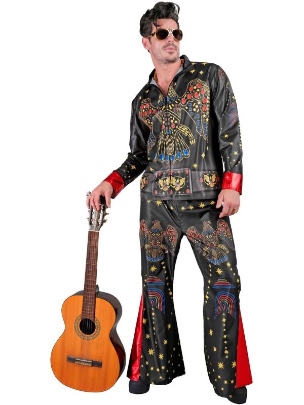 King of Rock & Roll Kostuum Zwart Heren