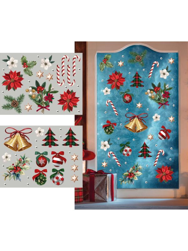 Klassieke Kerstfiguren Statische Raamstickers