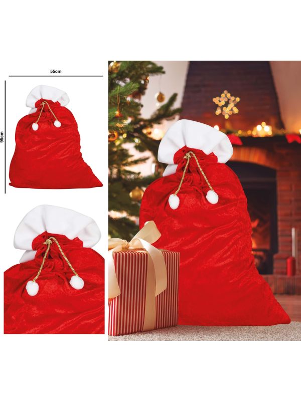 Klassieke Kerstman Cadeau Zak Rood