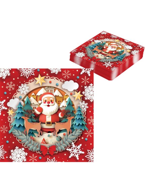 Klassieke Kerstman Kerst Servetten 20 Stuks