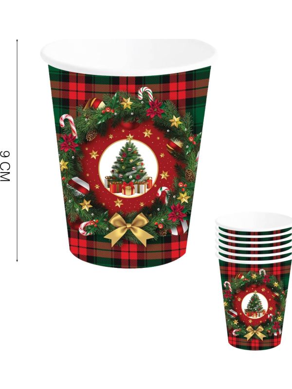 Klassieke Kerstmis Wegwerp Bekertjes 6 Stuks