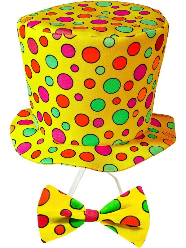 Kleine Gele Clown Hoed en Vlinderstrik