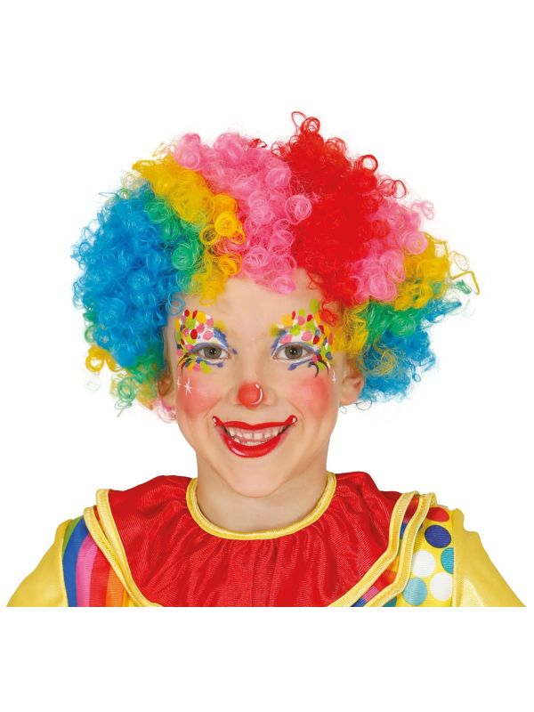 Kleurrijke Clownspruik Krullen Kind