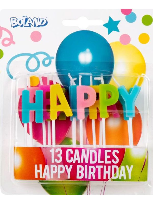 Kleurrijke Happy Birthday Taart Kaarsjes