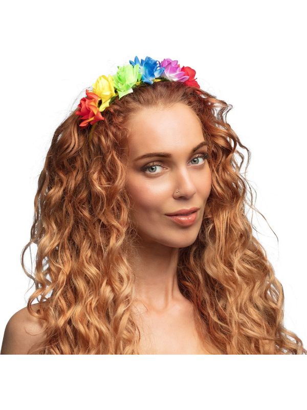 Kleurrijke Hawaii Bloemen Tiara Haarband
