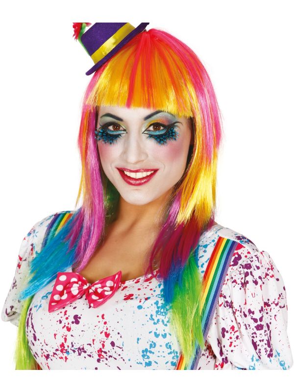 Kleurrijke Lange Clownspruik Dames