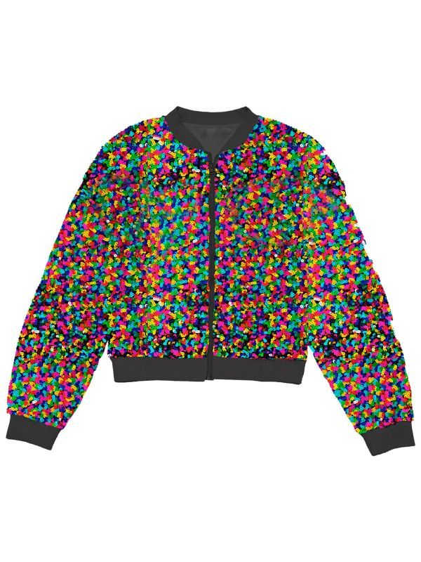 Kleurrijke Pailletten Foute Trainingsjas