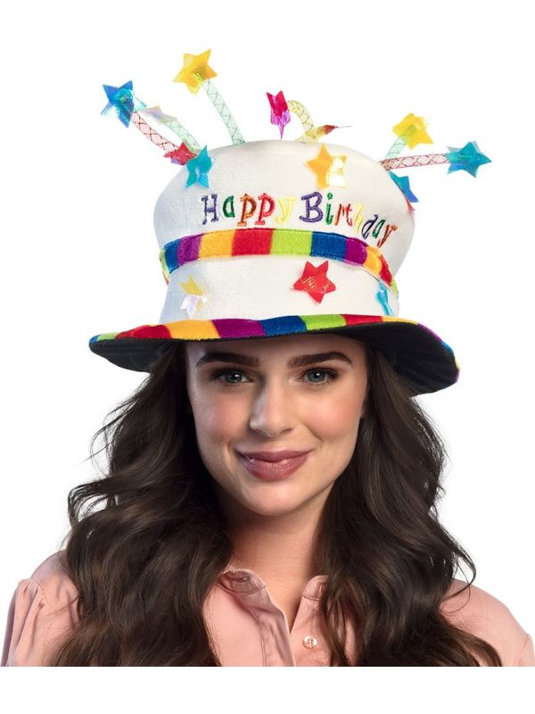 Kleurrijke Pluche Verjaardagstaart Muts