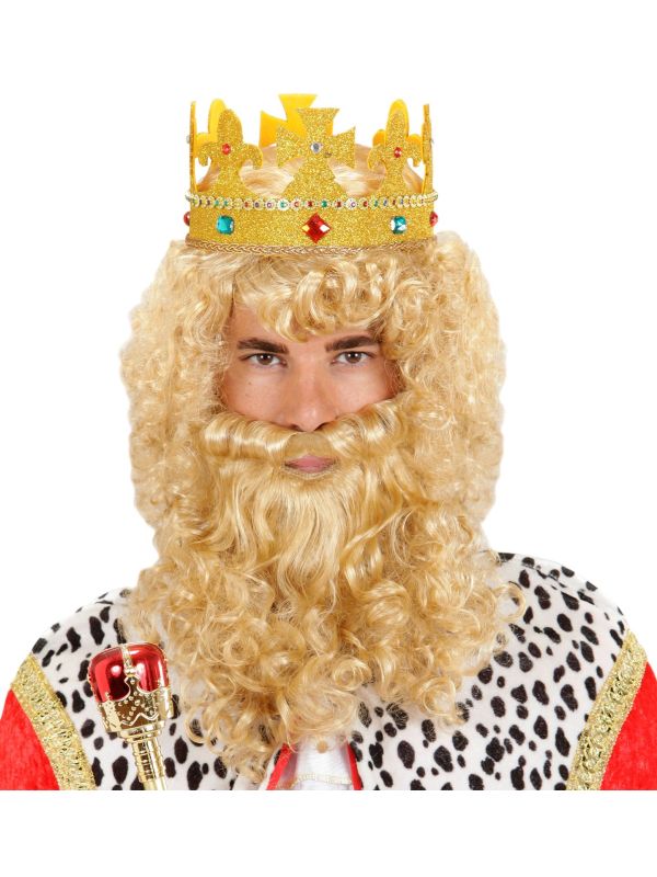 Koning Pruik met Baard en Snor