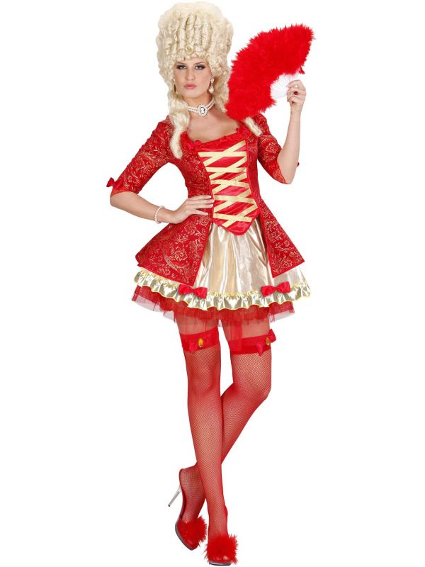 Koningin Barok Kostuum Rood