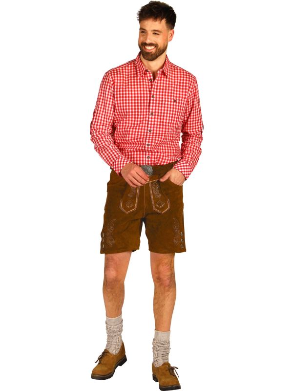 Korte Bruine Lederhose Broek Heren Oktoberfest