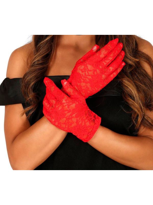 Korte Kanten Rode Handschoenen