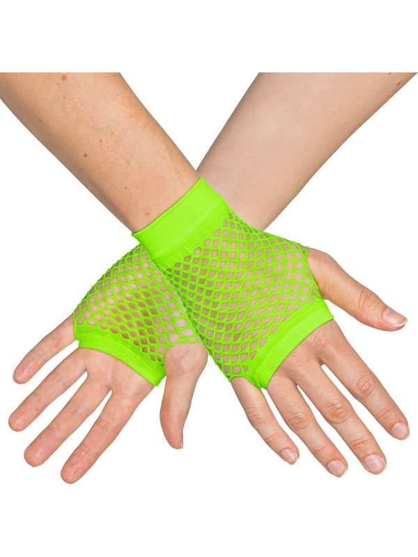 Korte Vingerloze Handschoenen Neongroen