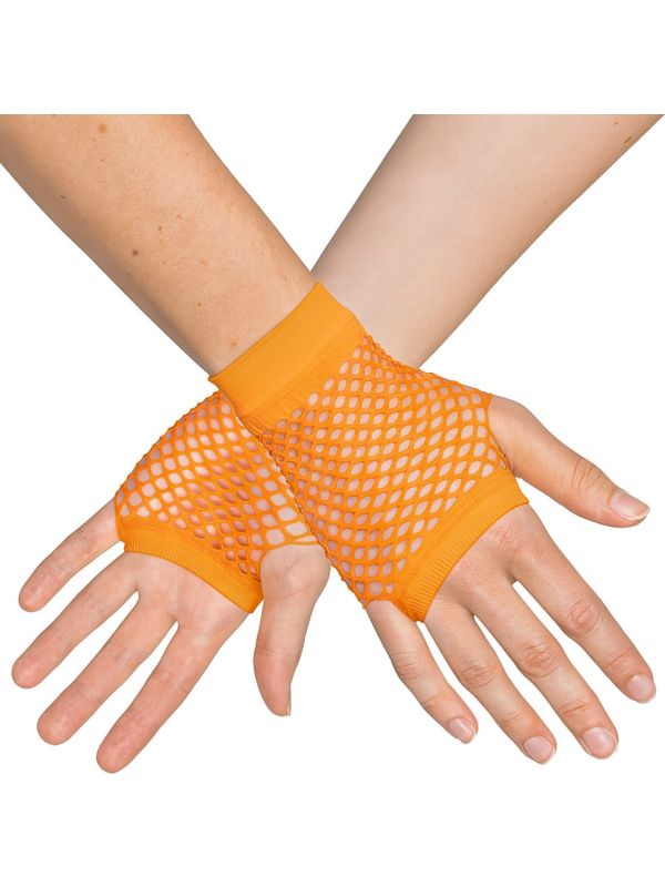 Korte Vingerloze Handschoenen Neonoranje