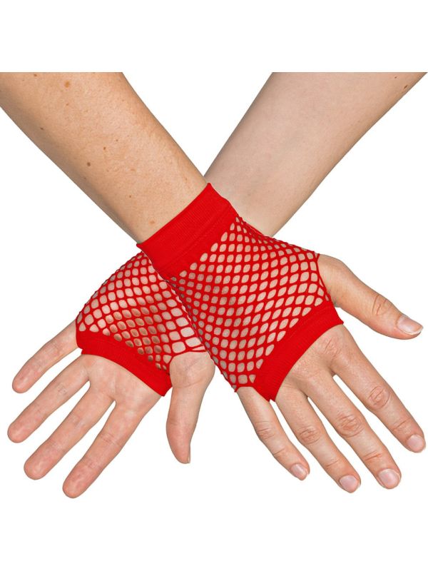 Korte Vingerloze Handschoenen Rood