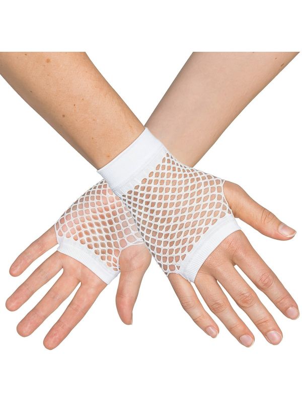 Korte Vingerloze Handschoenen Wit