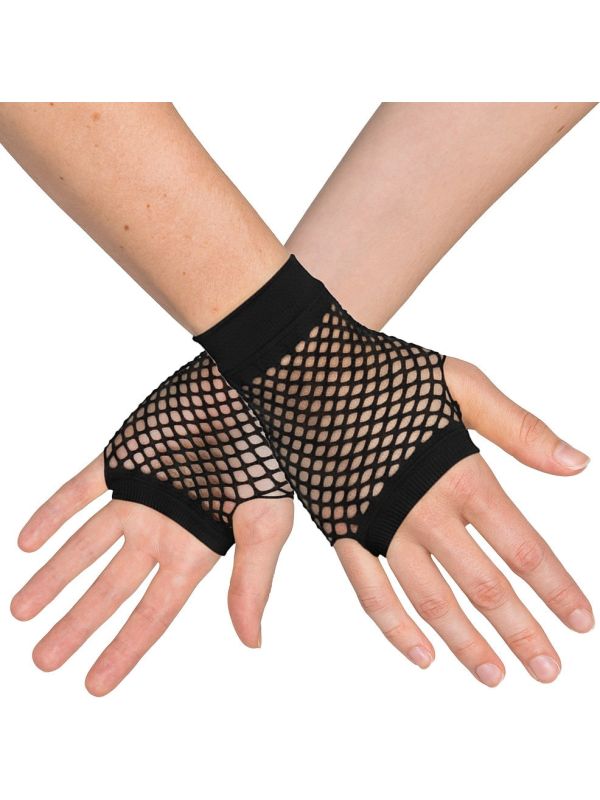 Korte Vingerloze Handschoenen Zwart