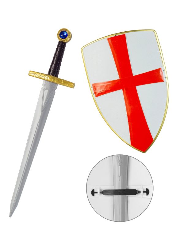 Kruisridder Zwaard en Schild Wit Carnaval Jongens