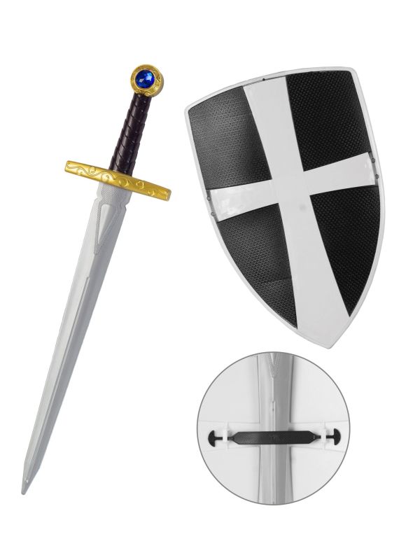 Kruisridder Zwaard en Schild Zwart Carnaval Jongens