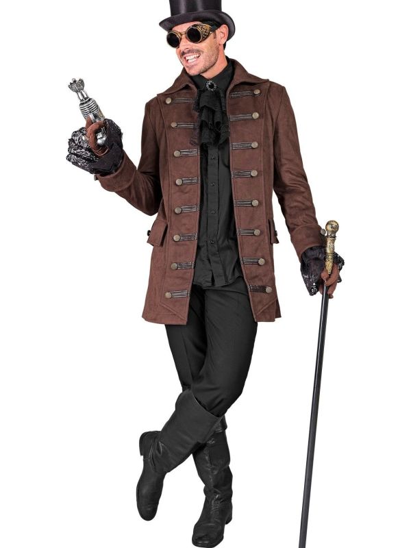 Lange Bruine Piraten Jas Jack Sparrow Mannen