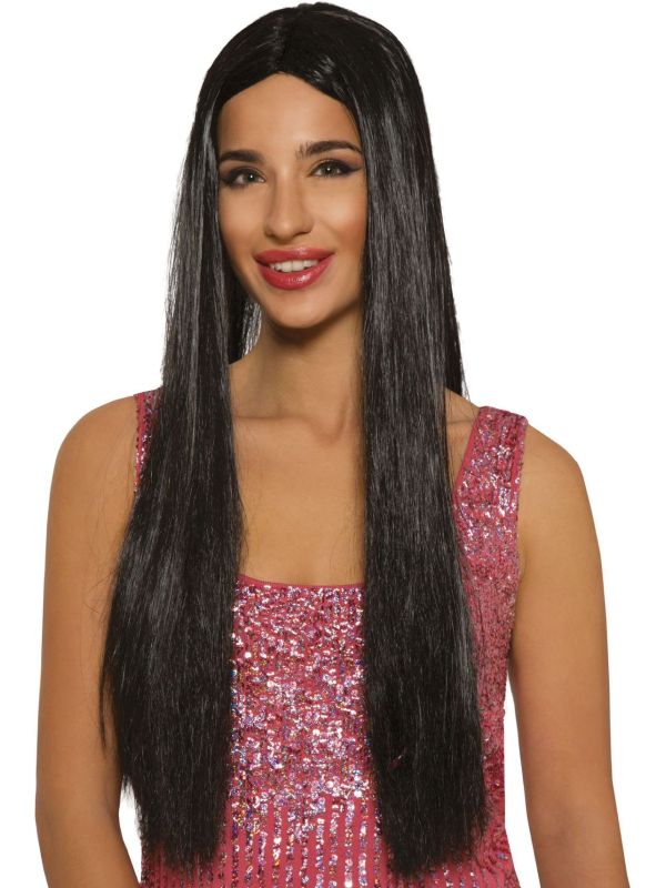 Lange Eva Zwarte Pruik