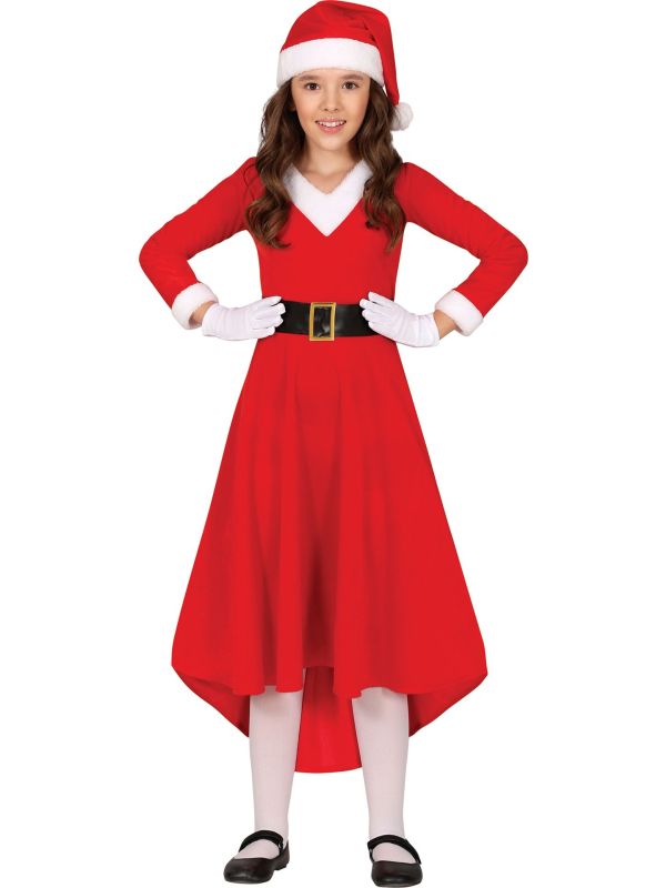 Lange Kerstvrouw Jurk Kind