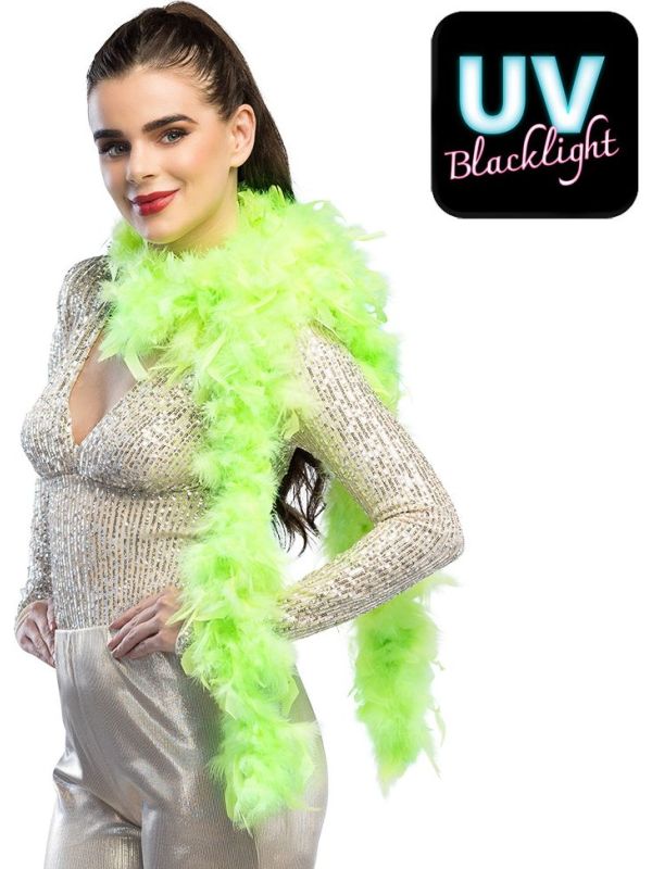 Lange Neon Groene Veren Boa