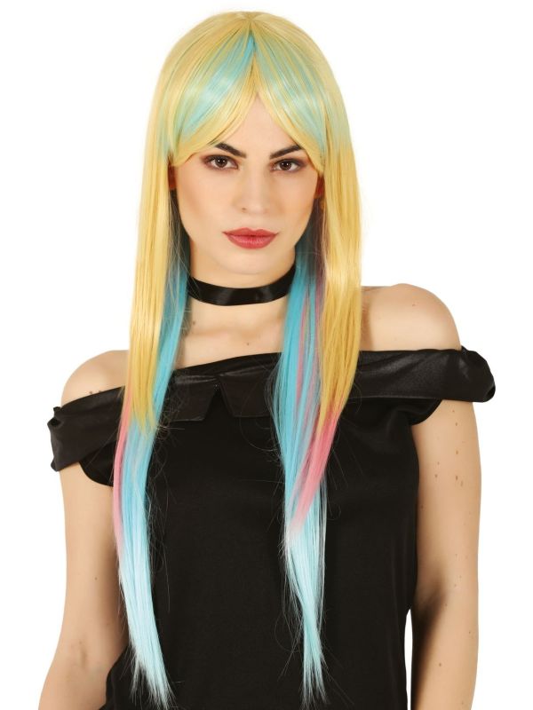 Lange Pastelkleurige Pruik Dames