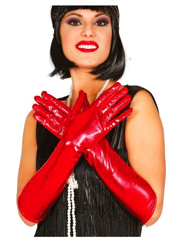 Lange Rode Glamour Handschoenen