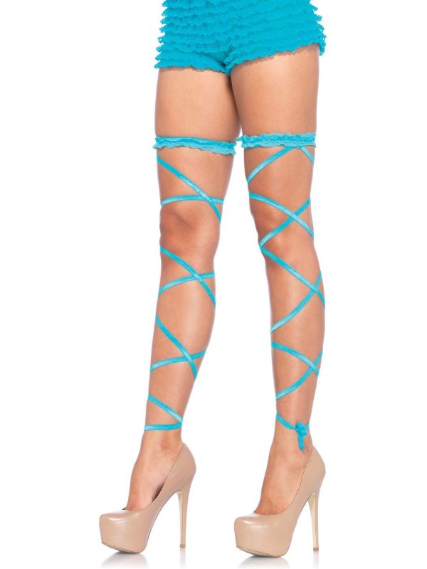 Lange Wikkel Kousenband Blauw