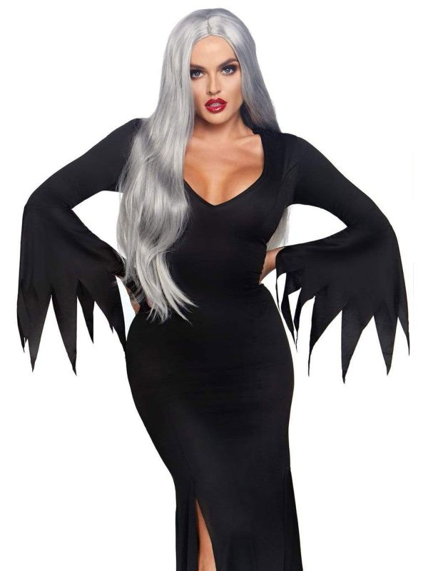 Lange Zwarte Gothic Jurk Dames