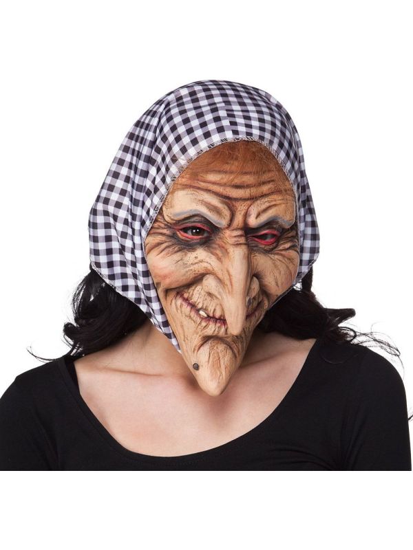Latex Heks Masker met Kap
