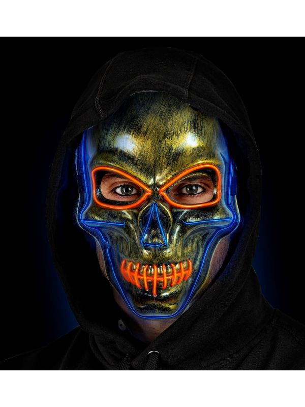 Led Lichtgevend Schedelmasker Goud Dames Heren