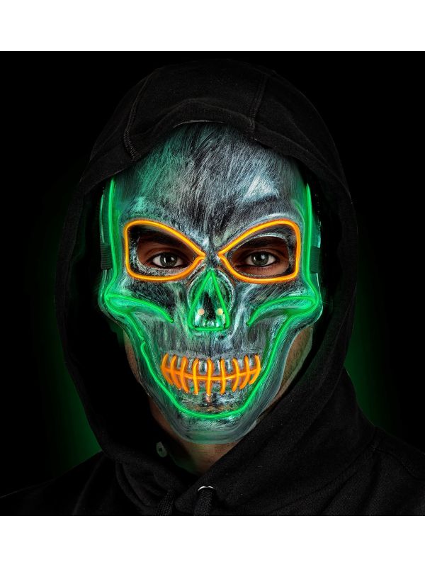 Led Lichtgevend Schedelmasker Zilver Dames Heren