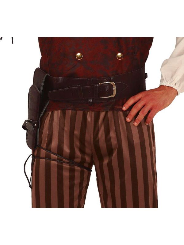 Leerlook Piraten Riem met Holster