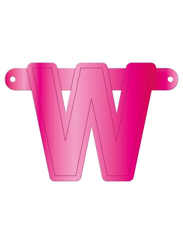 Letter W banner magenta