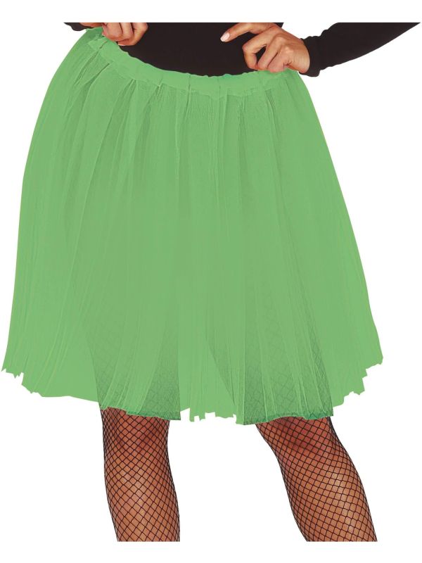Lichtgroene Lange Tutu Dames 60cm