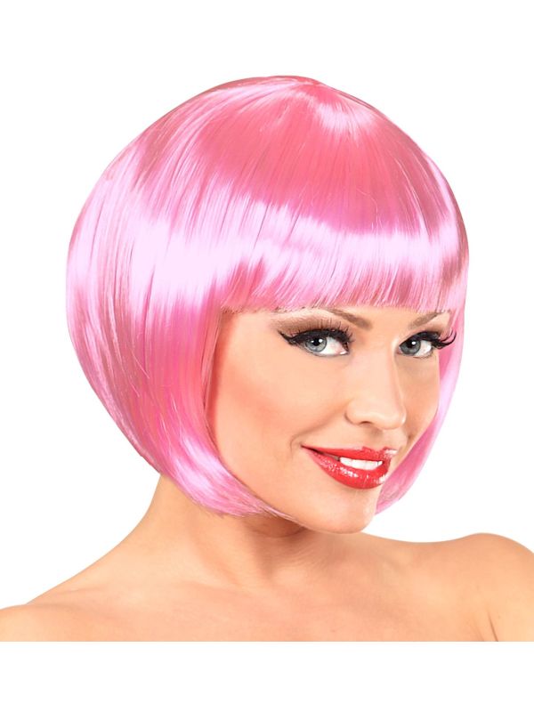 Lichtroze Boblijn Pruik