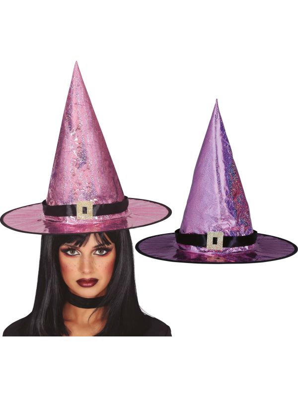 Lichtroze Glitter Heksenhoed