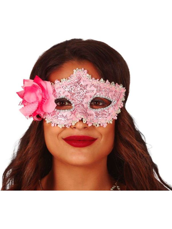 Lichtroze Oogmasker met Kant