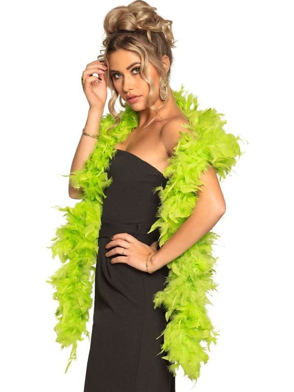 Limoen Groene Veren Boa Zware Kwaliteit